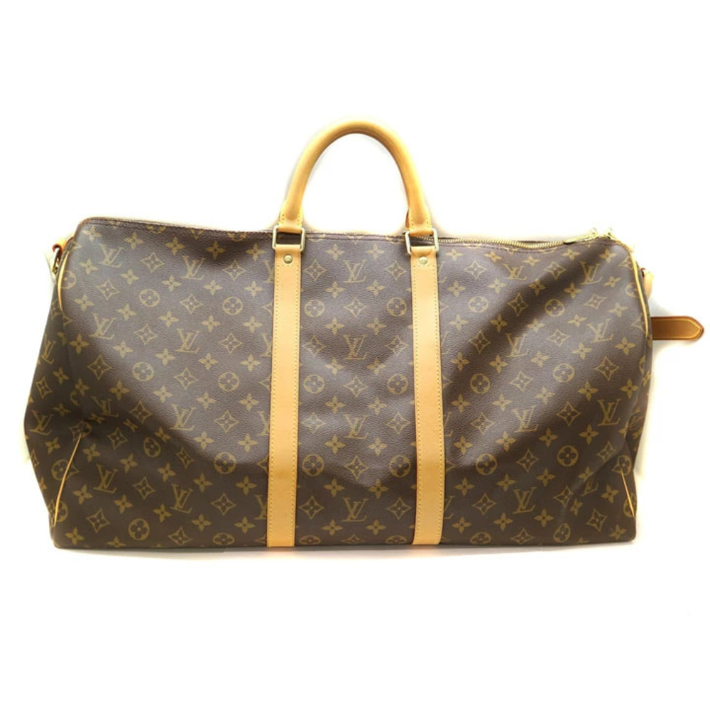 Louis Vuitton Keepall Boston Bandouliere Bag Travel Brown Canvas Monogram LV - Picture 2 of 6